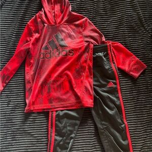 Adidas Red and Black Athletic Set